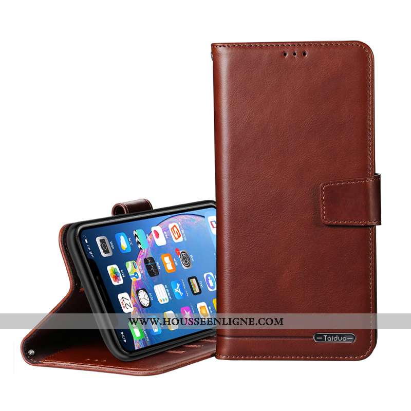Coque Huawei Y7 2020 Cuir Cuir Véritable 2020 Véritable Téléphone Portable Étui Housse Marron