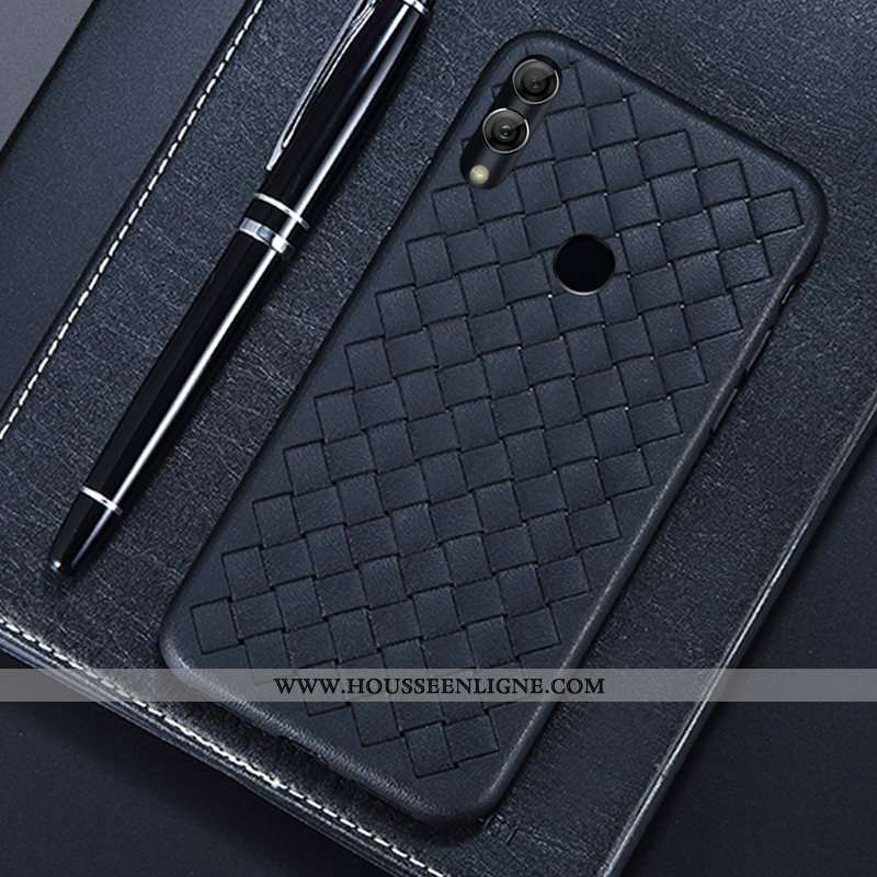 Coque Huawei Y7 2020 Cuir Modèle Fleurie Mode Téléphone Portable Tissage Étui Rouge