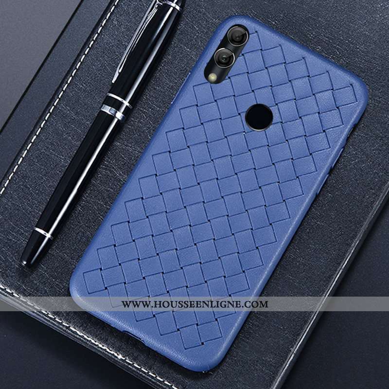 Coque Huawei Y7 2020 Cuir Modèle Fleurie Mode Téléphone Portable Tissage Étui Rouge