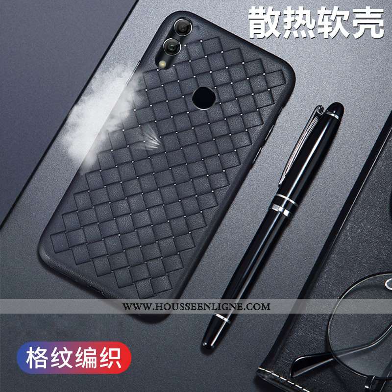 Coque Huawei Y7 2020 Cuir Modèle Fleurie Mode Téléphone Portable Tissage Étui Rouge