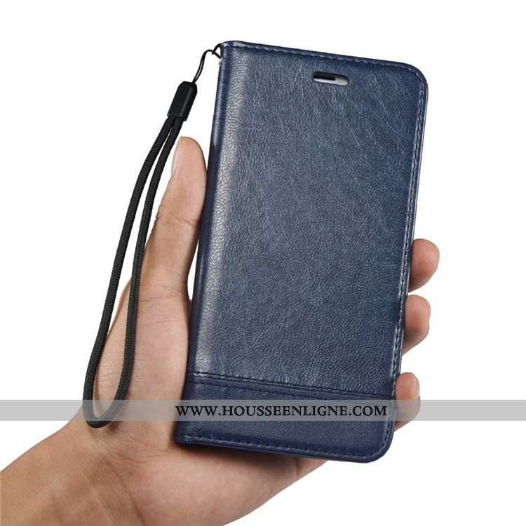 Coque Huawei Y7 2020 Mode Tendance Cuir Modèle Fleurie Épissure Bleu Marin 2020 Bleu Foncé
