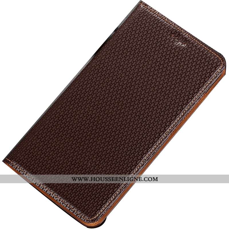 Coque Huawei Y7 2020 Modèle Fleurie Protection 2020 Téléphone Portable Cuir Véritable Étui Marron