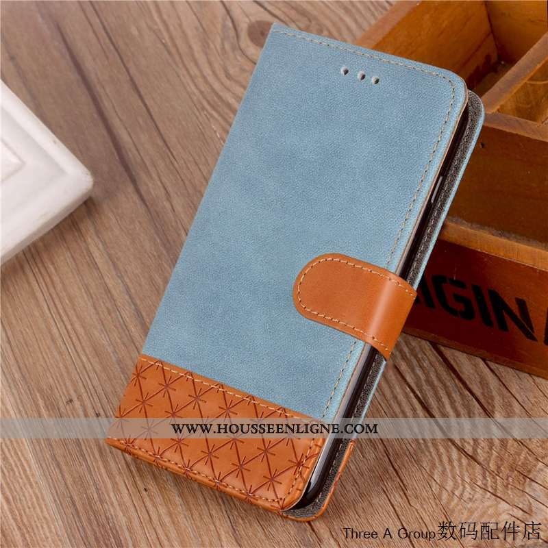 Coque Huawei Y7 2020 Protection Tendance Étui Bleu Housse Téléphone Portable