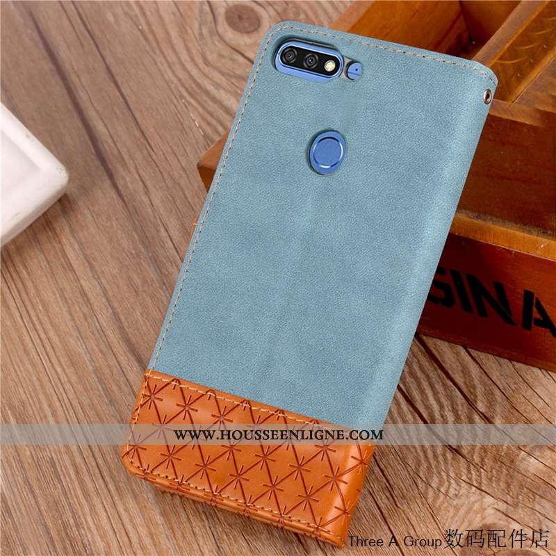 Coque Huawei Y7 2020 Protection Tendance Étui Bleu Housse Téléphone Portable
