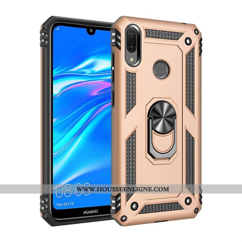 Coque Huawei Y7 2020 Silicone Protection Noir Difficile Anneau Magnétisme