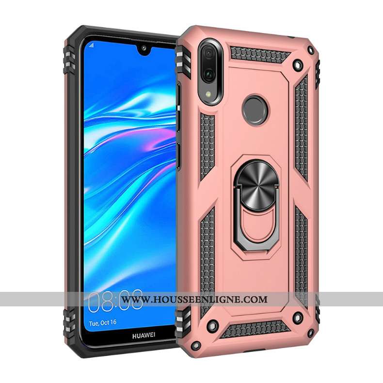 Coque Huawei Y7 2020 Silicone Protection Noir Difficile Anneau Magnétisme