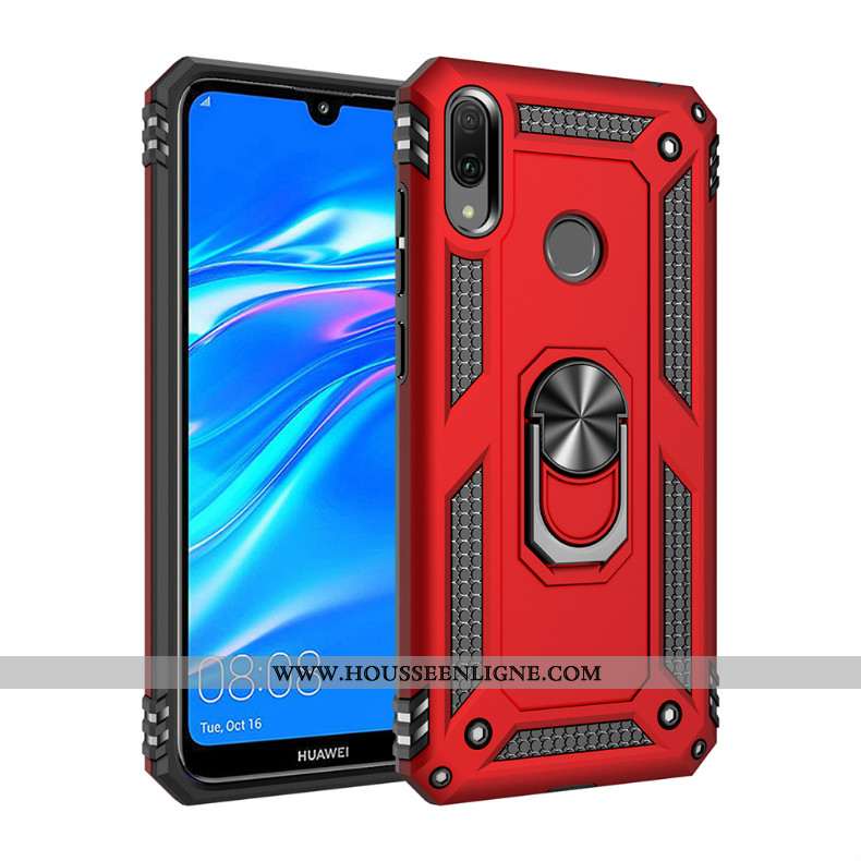 Coque Huawei Y7 2020 Silicone Protection Noir Difficile Anneau Magnétisme