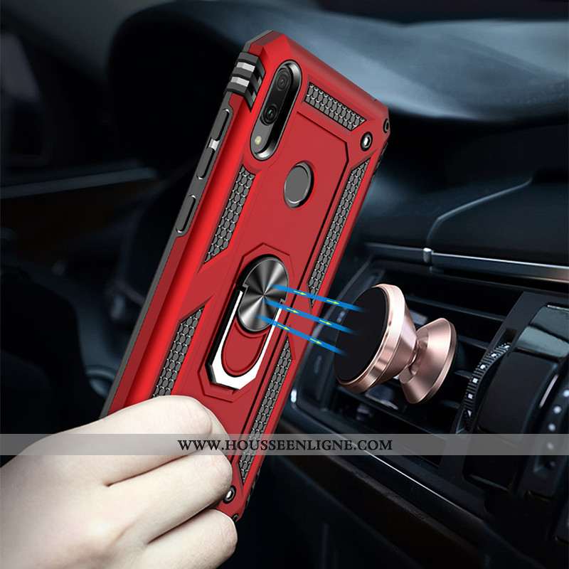 Coque Huawei Y7 2020 Silicone Protection Noir Difficile Anneau Magnétisme