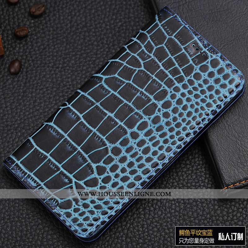 Coque Lg G6 Cuir Véritable Cuir Étui Protection Modèle Fleurie Téléphone Portable Bleu