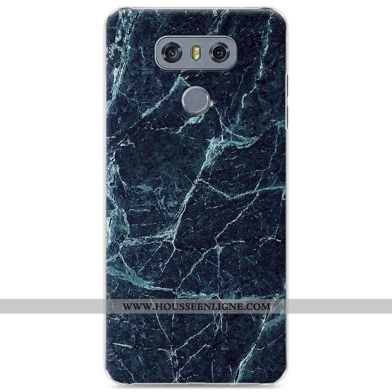 Coque Lg G6 En Bois Modèle Fleurie Étui Difficile Téléphone Portable Simple Bleu Foncé
