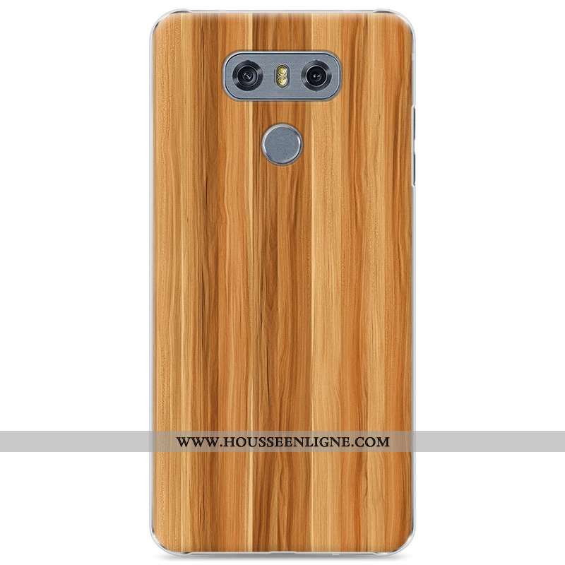 Coque Lg G6 En Bois Modèle Fleurie Étui Difficile Téléphone Portable Simple Bleu Foncé