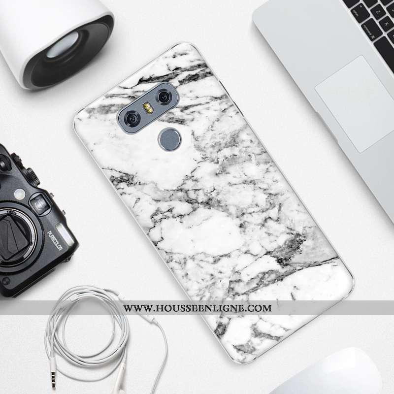 Coque Lg G6 En Bois Modèle Fleurie Étui Difficile Téléphone Portable Simple Bleu Foncé
