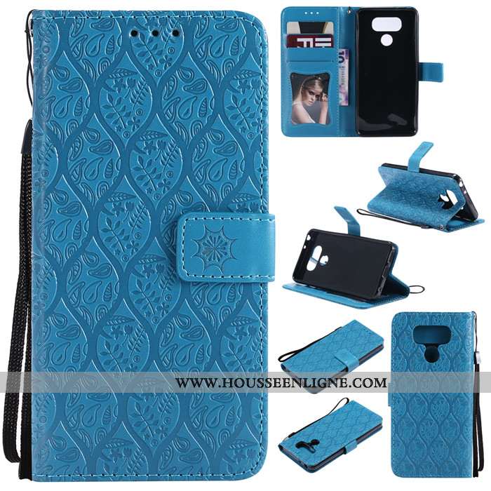 Coque Lg G6 Protection Cuir Tout Compris Étui Support Téléphone Portable Gris