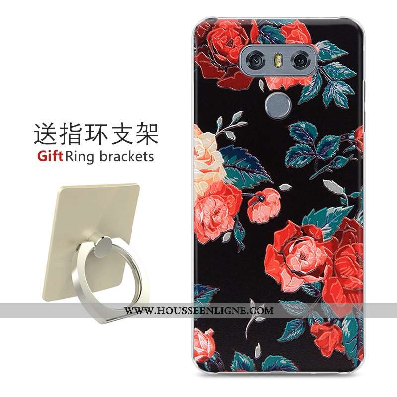 Coque Lg G6 Protection Gaufrage Difficile Étui Téléphone Portable Dessin Animé Peinture Noir