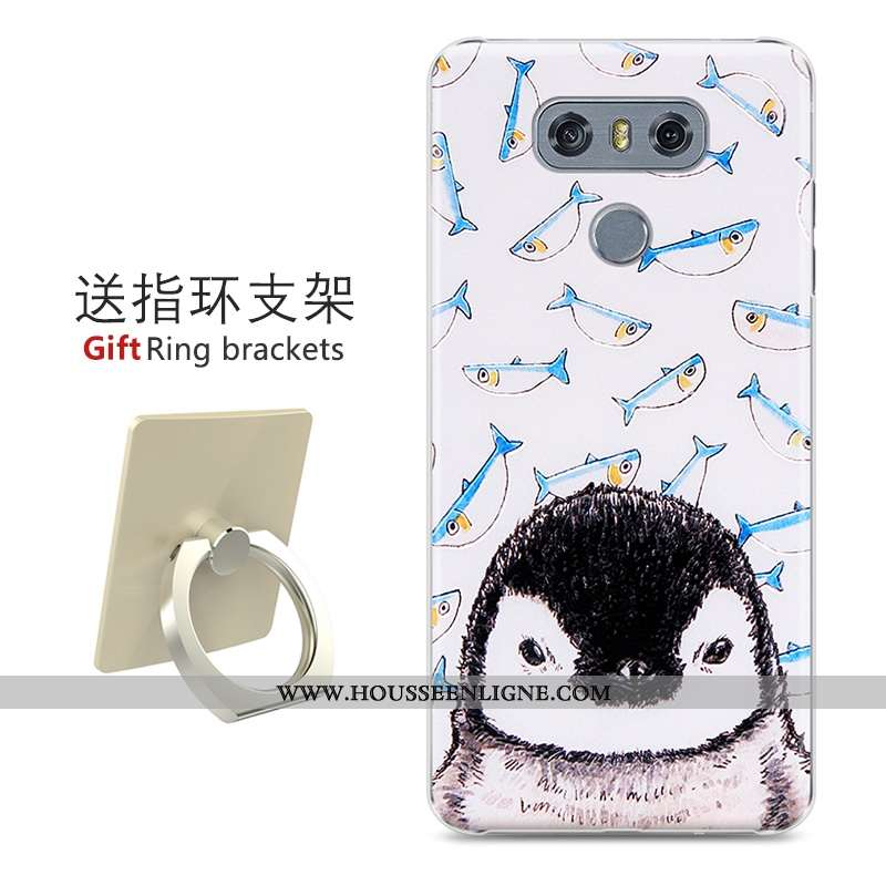 Coque Lg G6 Protection Gaufrage Difficile Étui Téléphone Portable Dessin Animé Peinture Noir