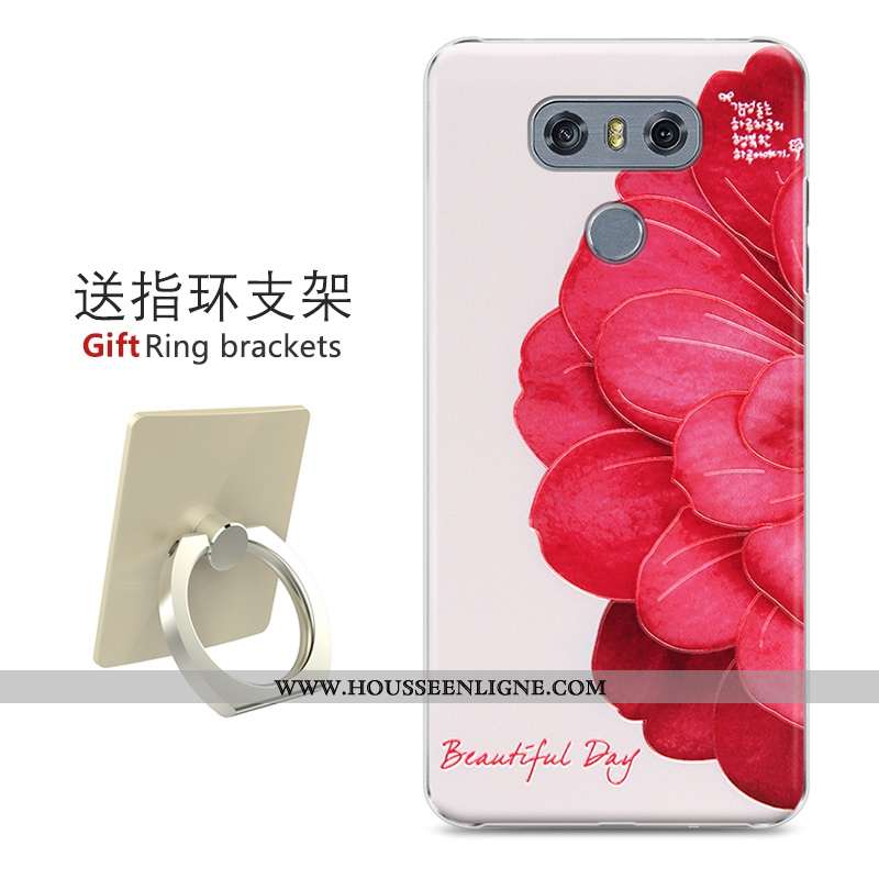 Coque Lg G6 Protection Gaufrage Difficile Étui Téléphone Portable Dessin Animé Peinture Noir