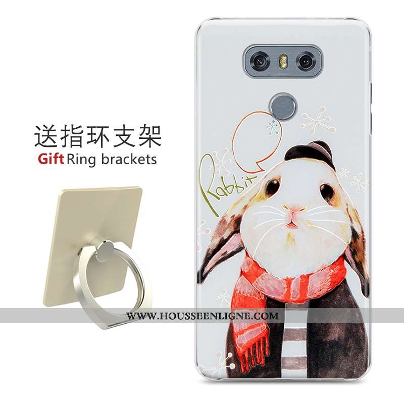 Coque Lg G6 Protection Gaufrage Difficile Étui Téléphone Portable Dessin Animé Peinture Noir