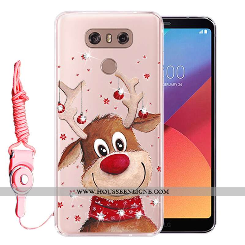Coque Lg G6 Silicone Protection Incassable Strass Tout Compris Fluide Doux Téléphone Portable Rose