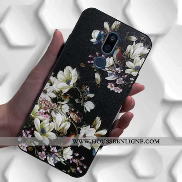 Coque Lg G7 Thinq Charmant Fluide Doux Noir Silicone Incassable Motif Dessin Animé