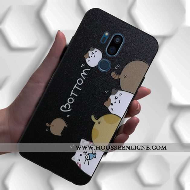 Coque Lg G7 Thinq Charmant Fluide Doux Noir Silicone Incassable Motif Dessin Animé