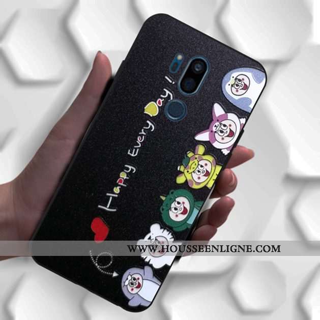 Coque Lg G7 Thinq Charmant Fluide Doux Noir Silicone Incassable Motif Dessin Animé
