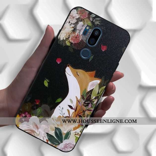 Coque Lg G7 Thinq Charmant Fluide Doux Noir Silicone Incassable Motif Dessin Animé