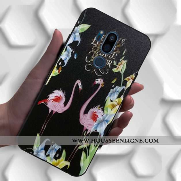Coque Lg G7 Thinq Charmant Fluide Doux Noir Silicone Incassable Motif Dessin Animé