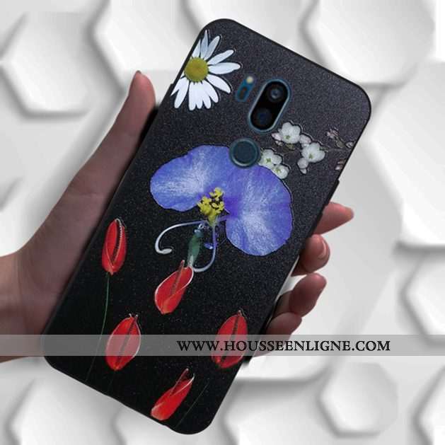 Coque Lg G7 Thinq Charmant Fluide Doux Noir Silicone Incassable Motif Dessin Animé