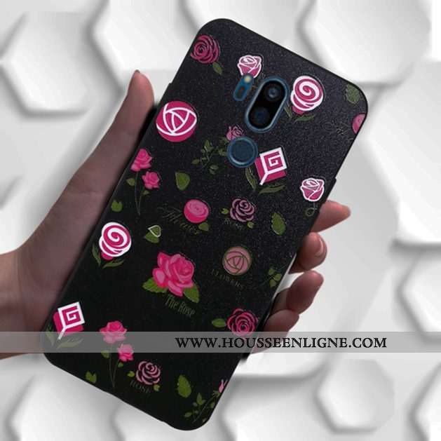 Coque Lg G7 Thinq Charmant Fluide Doux Noir Silicone Incassable Motif Dessin Animé