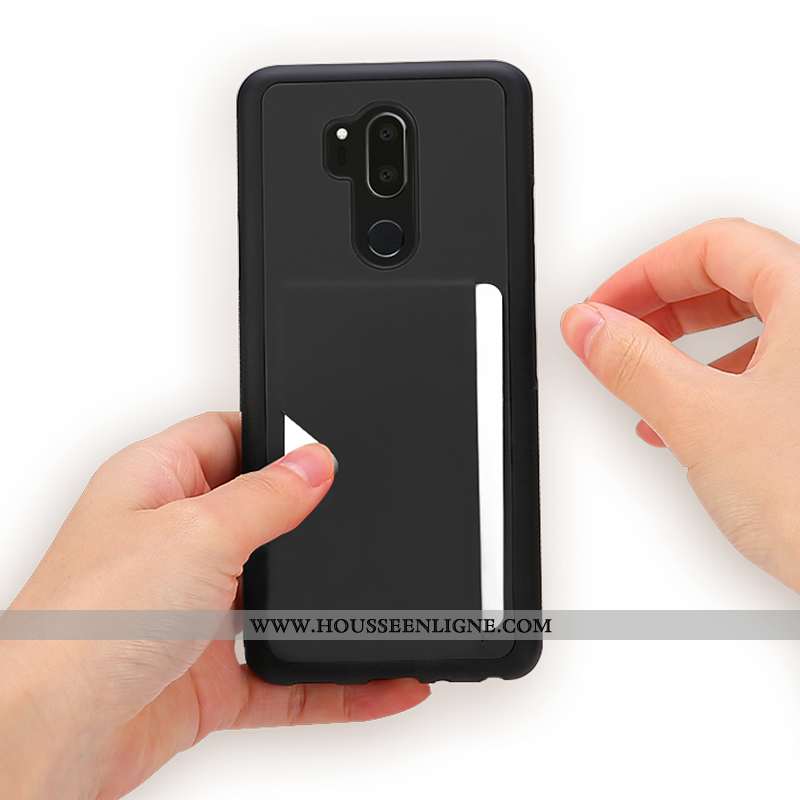 Coque Lg G7 Thinq Cuir Fluide Doux Protection Business Housse Noir Carte