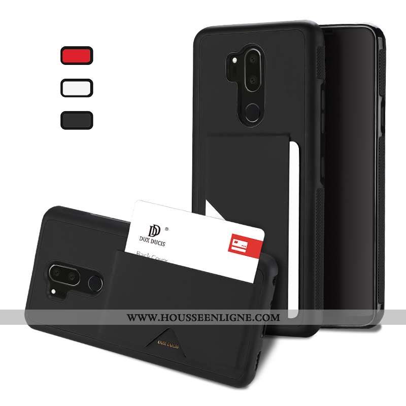 Coque Lg G7 Thinq Cuir Fluide Doux Protection Business Housse Noir Carte