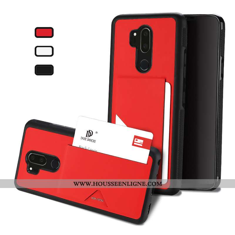 Coque Lg G7 Thinq Cuir Fluide Doux Protection Business Housse Noir Carte
