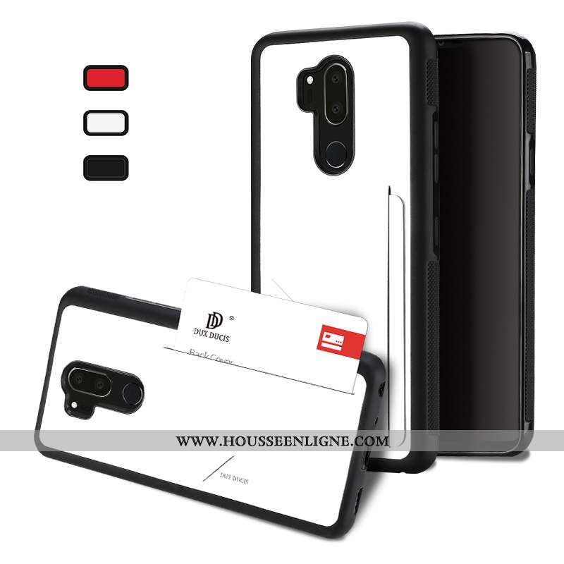 Coque Lg G7 Thinq Cuir Fluide Doux Protection Business Housse Noir Carte