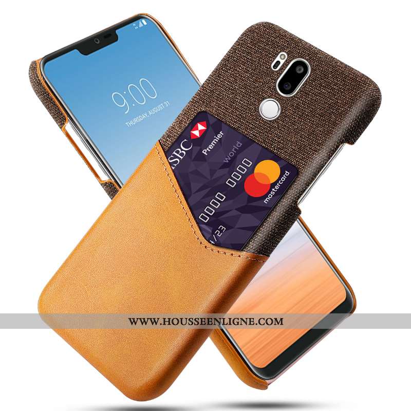 Coque Lg G7 Thinq Cuir Protection Carte Téléphone Portable Tendance Qualité Noir