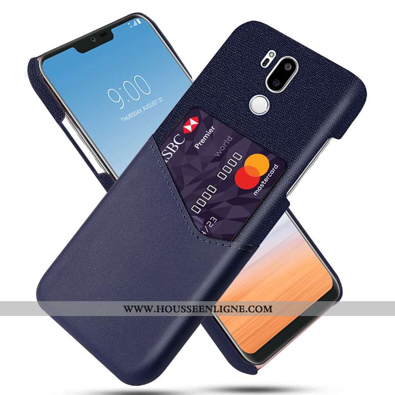 Coque Lg G7 Thinq Cuir Protection Carte Téléphone Portable Tendance Qualité Noir