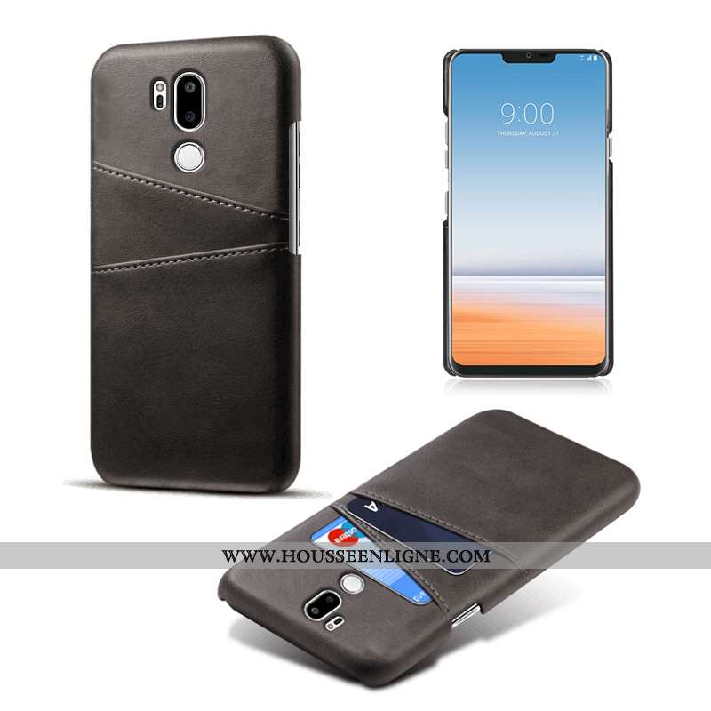 Coque Lg G7 Thinq Cuir Protection Carte Téléphone Portable Tendance Qualité Noir
