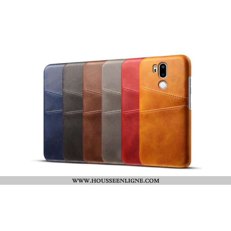 Coque Lg G7 Thinq Cuir Protection Carte Téléphone Portable Tendance Qualité Noir