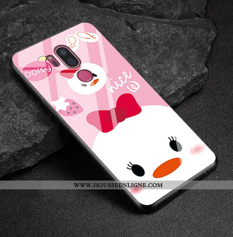 Coque Lg G7 Thinq Dessin Animé Charmant Rose Tout Compris Créatif Incassable