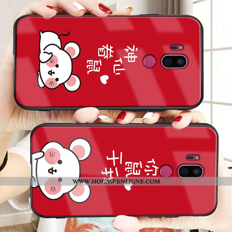 Coque Lg G7 Thinq Délavé En Daim Protection Rouge Incassable Verre Nouveau Étui