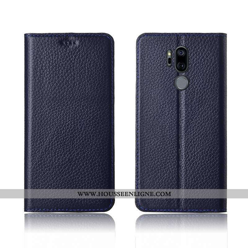 Coque Lg G7 Thinq Protection Cuir Véritable Kaki Téléphone Portable Silicone Incassable Clamshell Kh