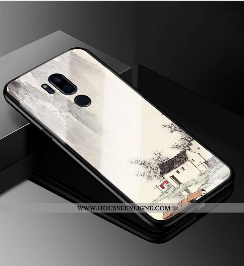 Coque Lg G7 Thinq Protection Verre Tendance Étui Personnalité Dessin Animé Incassable Blanche