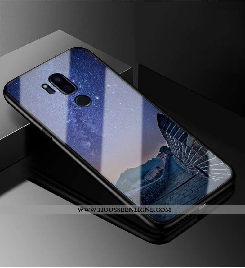 Coque Lg G7 Thinq Protection Verre Tendance Étui Personnalité Dessin Animé Incassable Blanche