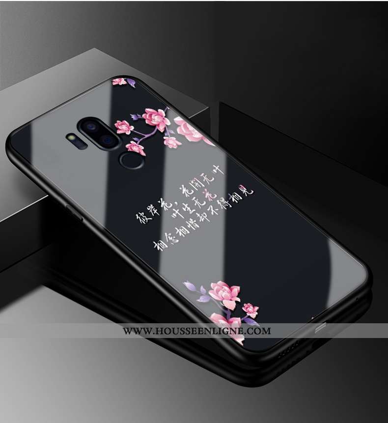 Coque Lg G7 Thinq Protection Verre Tendance Étui Personnalité Dessin Animé Incassable Blanche