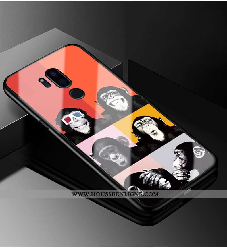 Coque Lg G7 Thinq Protection Verre Tendance Étui Personnalité Dessin Animé Incassable Blanche