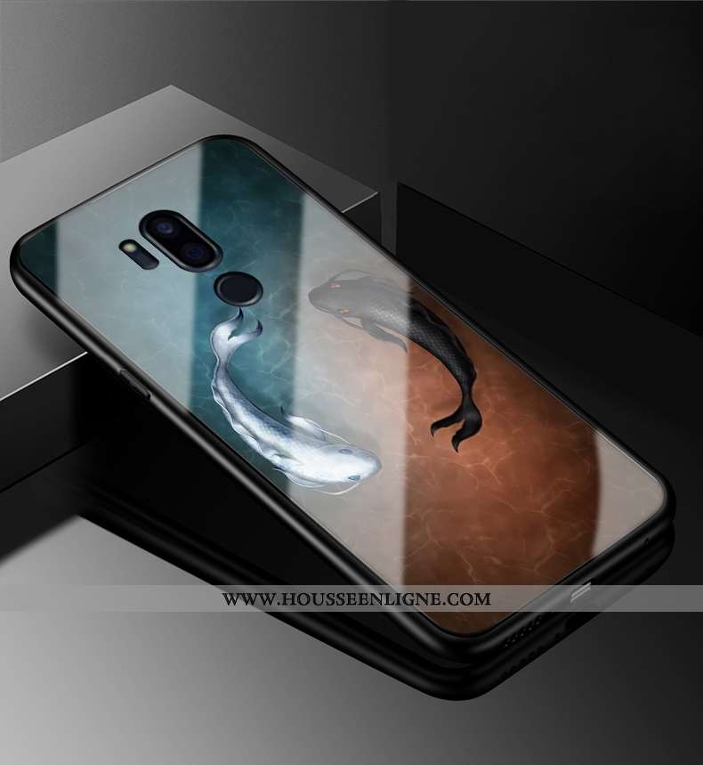 Coque Lg G7 Thinq Protection Verre Tendance Étui Personnalité Dessin Animé Incassable Blanche