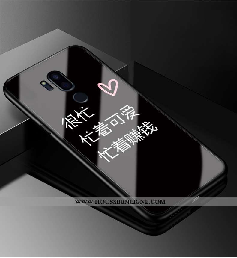 Coque Lg G7 Thinq Protection Verre Tendance Étui Personnalité Dessin Animé Incassable Blanche