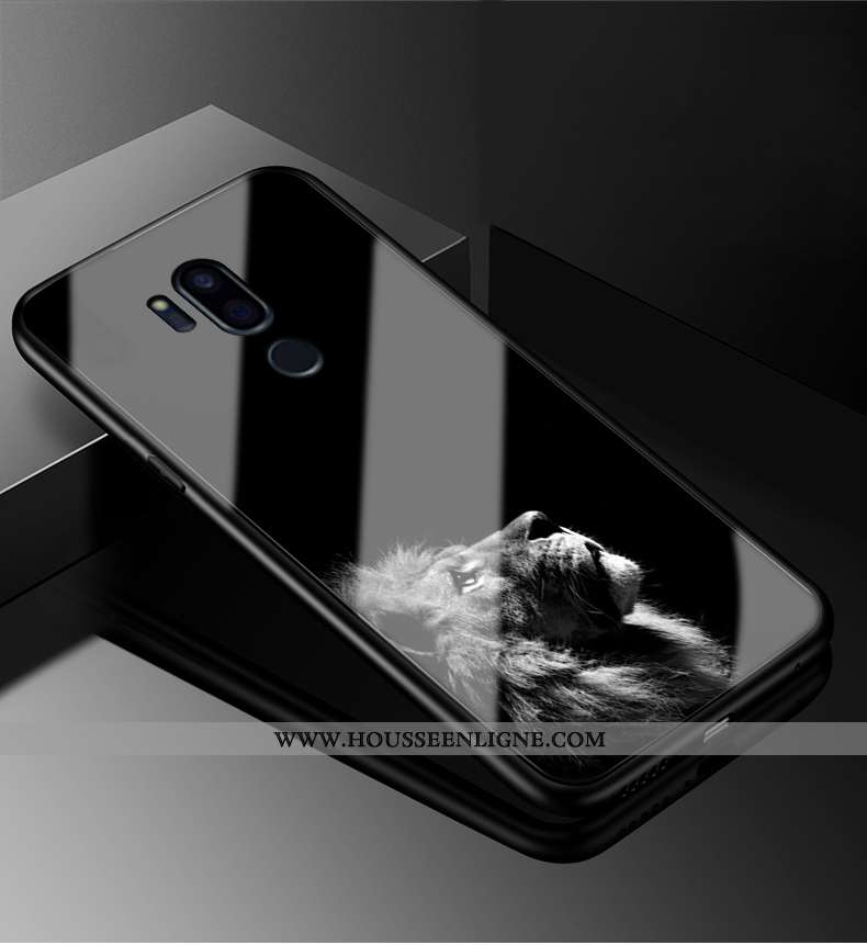 Coque Lg G7 Thinq Protection Verre Tendance Étui Personnalité Dessin Animé Incassable Blanche