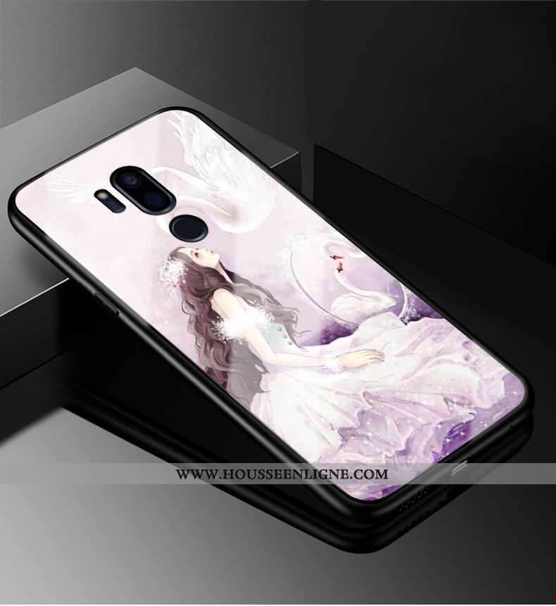 Coque Lg G7 Thinq Protection Verre Tendance Étui Personnalité Dessin Animé Incassable Blanche