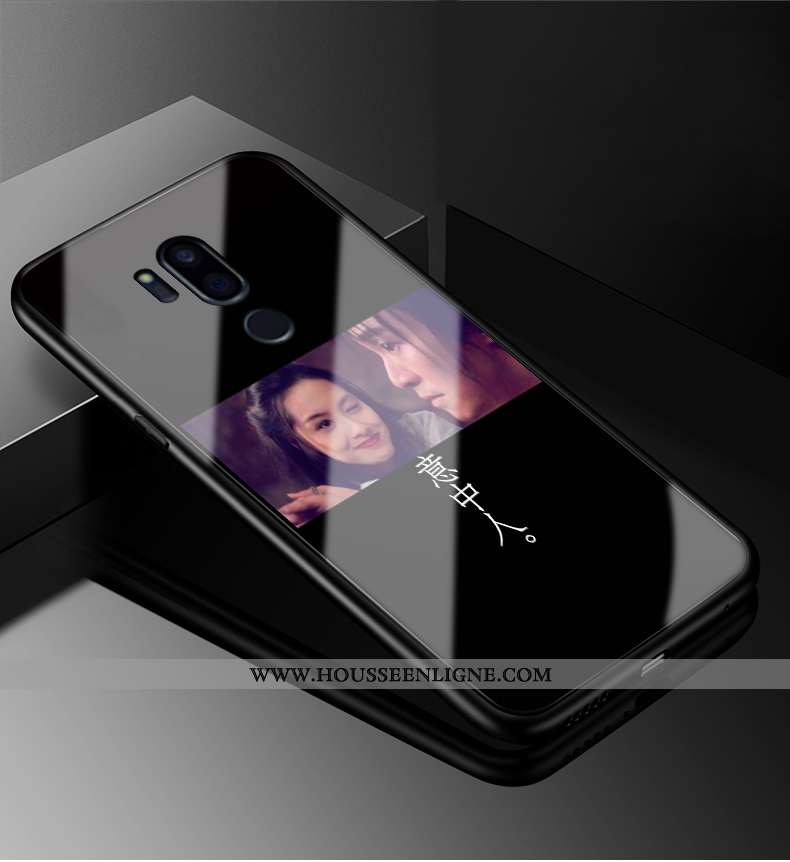 Coque Lg G7 Thinq Protection Verre Tendance Étui Personnalité Dessin Animé Incassable Blanche