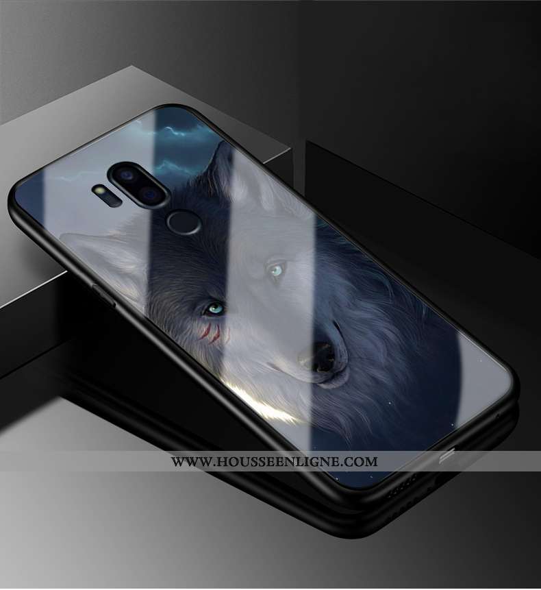 Coque Lg G7 Thinq Protection Verre Tendance Étui Personnalité Dessin Animé Incassable Blanche